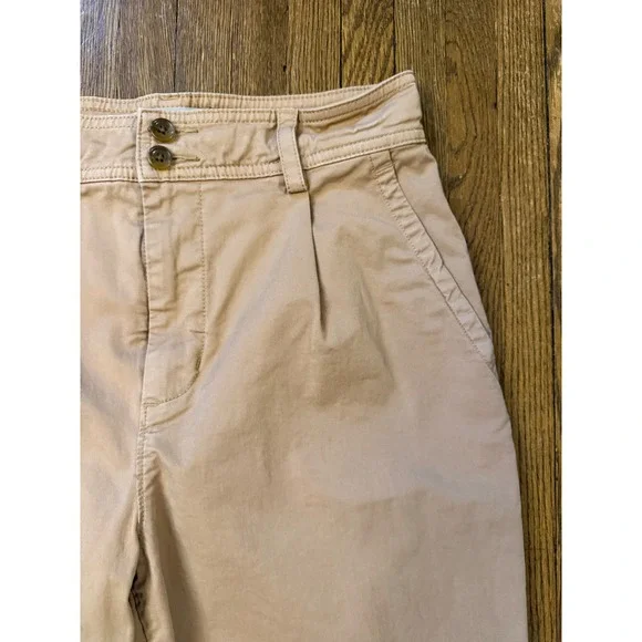 Everlane Womens Pleated Chino Pants Tan Khaki High Waist Straight Leg Size 2 - Picture 2 of 7